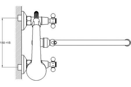 Смеситель для ванной G-lauf QFR7-A827 крест хром