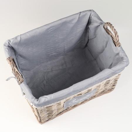 Корзина стеллажная высокая с ручками "Лён", 44х33,5x30 см серый 