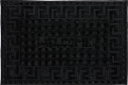 Коврик придверный, 40*60 см, черный, "Welcome" VORTEX