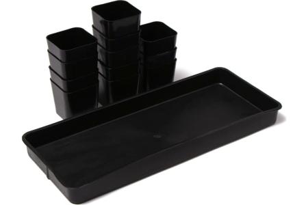 Набор для рассады: стакан 300мл 12шт., поддон 45*18см, МИКС Greengo