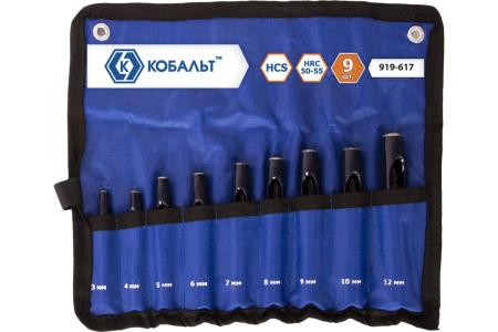 Набор просечек КОБАЛЬТ 3,4,5,6,7,8,9,10,12мм (9 шт) чехол