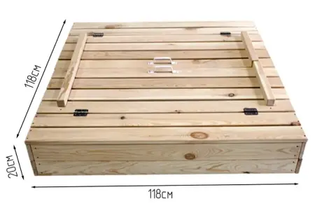 Песочница детская игровая для улицы с крышкой 118x118x20см