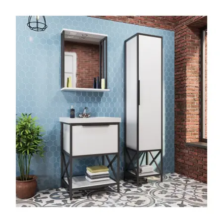 Тумба д/ванной "Бруклин-60" Белый + умыв. Fest 60 ЛОФТ (ЛДСП) КОМПЛЕКТ