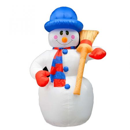 Фигура "Снеговик с метлой" 3D надувная 180см внутр. подсв. 15Вт 12В IP44