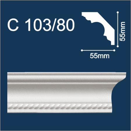 Плинтус потолочный С103/80 (уп.30шт)