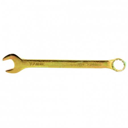 Ключ комбинированный СИБРТЕХ 17мм желтый цинк 14982