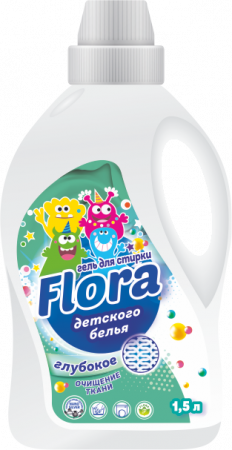 Средство для стирки "Flora" для детского белья 1,5л